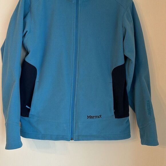 Marmot Women’s Fleece Full Zip Windstopper wind breaker jacket coat blue warm XL - Picture 3 of 12
